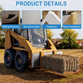 1/4" 50-Grade Steel Skid Steer Plate, Heavy-Duty Quick Attachment Loader Plate, Custom Welding Mount Plate Compatible with Bobcat, John Deere, Kubota Bridge Construction