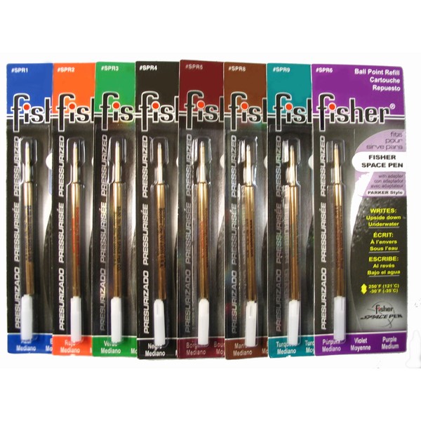 8 Value PACK Multi Color Parker Style Refills by Fisher Space Pen