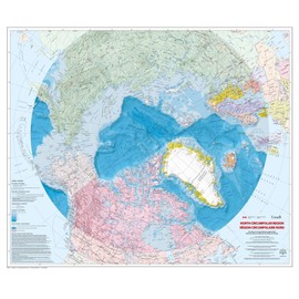 North Circumpolar Region Wall Map - Bilingual - Atlas of Canada - 43" x 36.5" Laminated