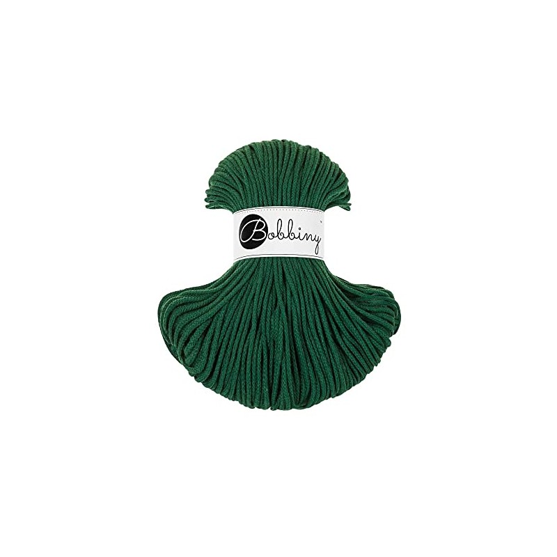 Bobbiny Junior Braided Macrame Cord 3mm (Pine Green) 100m