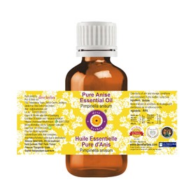Deve Herbes Pure Anise Essential Oil (Pimpinella anisum) with Glass Dropper Steam Distilled 50ml (1.69 oz)