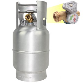 Flame King 5LB Aluminum Propane Tank with Gauge & OPD Valve, Corrosion-Resistant and Rust-Free, Lightweight, Great for Marine Applications, Grills and BBQs, Camping, Fishing, & Outdoor Activities