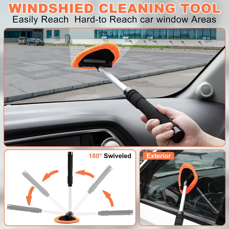 Viewsun Windshield Cleaner Tool, 15Pcs Car Interior Cleaning Kit, Detailing