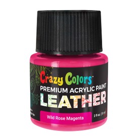 Crazy Colors Wild Rose Magenta Premium Acrylic Leather and Shoe Paint, 2 oz Bottle - Flexible, Crack, Scratch, Peel Resistant - Artist Create Custom Sneakers, Jackets, Bags, Purses, Furniture