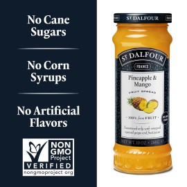St. Dalfour Pineapple & Mango Fruit Spread - 10oz - 100% from Fruit - Pack of 3