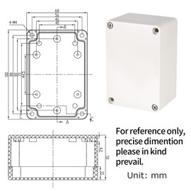 2 Pcs Waterproof Junction boxes, Outdoor Electrical Box Waterproof, Electronic Plastic Project Junction Box Enclosure, for Electronics, Power, Instrument Case Box - 100x68x50 mm/off-white