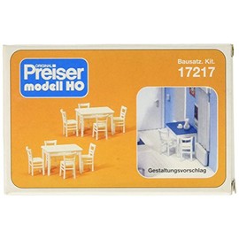 Preiser 17217 White Tables (2) and Chairs (8) Kit