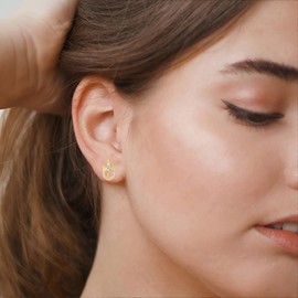 Unicorn Sterling Silver Initial I Earrings for Girls Women - Hypoallergenic 14K Gold Plated Letter Unicorn Earrings for Little Girls Kids Unicorn Gifts