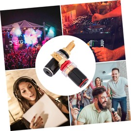 KOMBIUDA 2PCS Audio Connectors Banana Plug Binding Post Terminal Adapter for Speaker Connection Black Red Durable Copper for Home Theater Use