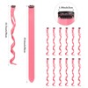 12 PCS Pink Hair Extensions Clips for Kids&Girls, Curly Pink