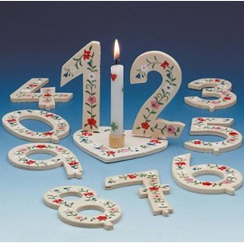 Geburtstag-Deko Zahl 5 Tischdeko Weiss-grün-rot 6x9cm Einheitsgröße