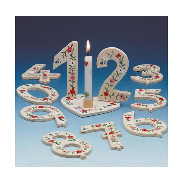 Geburtstag-Deko Zahl 5 Tischdeko Weiss-grün-rot 6x9cm Einheitsgröße