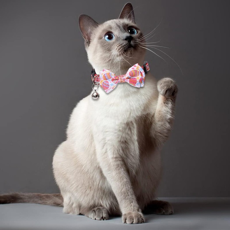 Lamphyface Easter Cat Collar Breakaway with Cute Bow Tie and