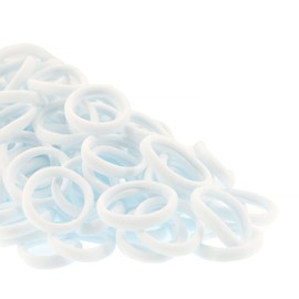 Pack of 100 Women's Hair Bobbles for Girls, Hair Bobbles Ponytail Rubber, Elastic Hair Bands for Women Girls (White)