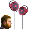 Wired Clip Headphones - 3.5mm Plug Over Ear Stereo Headphones,Running