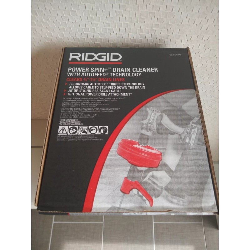 RIDGID Power Spin+ Drain Cleaner - Line Cap. Up to