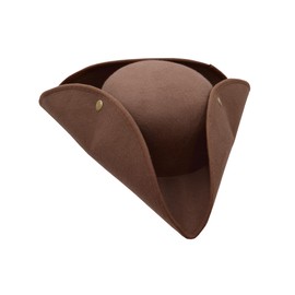 Nicky Bigs Novelties - Colonial Tricorn Pirate Hat - Adult Women and Mens Pirate Hat - Pirate Costume Accessory Colonial Hat Brown