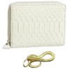 SakuraZen White Snake Bifold Round Wallet, Book, Snakeskin Pattern, Men's,