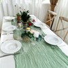 Sevenpers Cheesecloth Table Runner, 35"x120" Rustic Boho Gauze Spring Sage