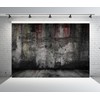 BELECO 7x5ft Fabric Scary Bloody Brick Wall Backdrop Damaged Old