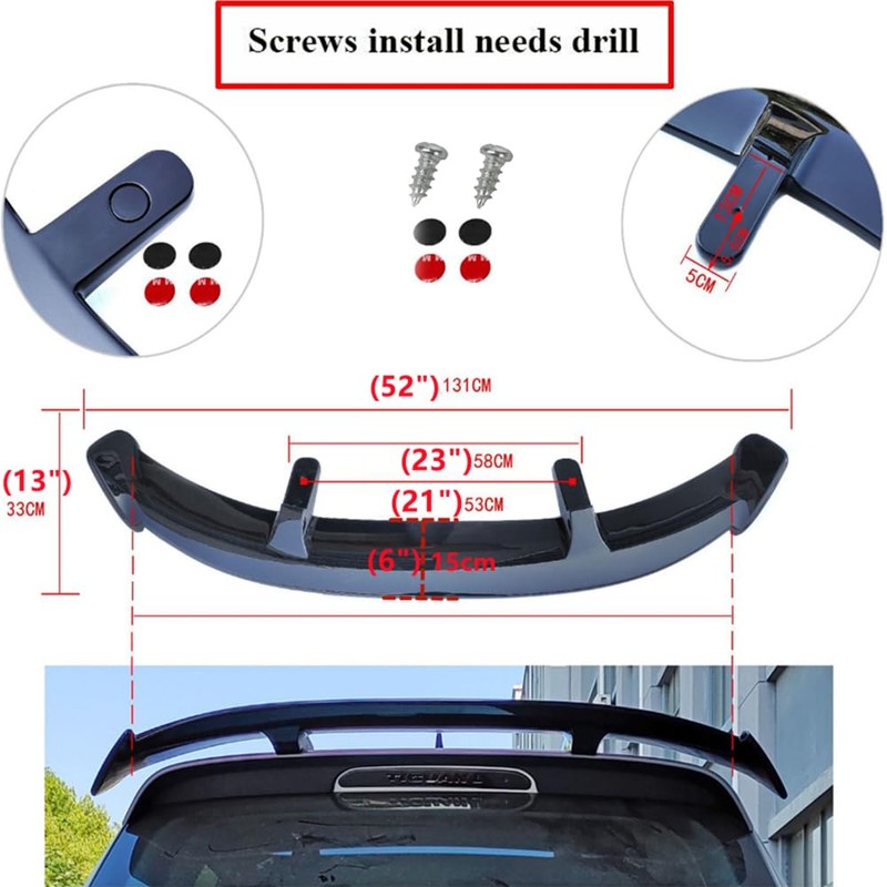 Universal Roof Tail Spoiler Modified Wing Fit for Ford Focus