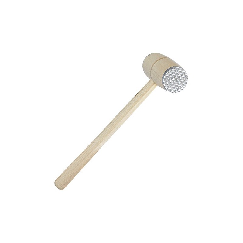 Scandicrafts Beech Wood and Aluminum 12 Inch Meat Tenderizer