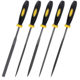 5pcs Needle File Set Professional Metal File Small Needle Files Metal Files Rasp Diamond Files with Rubber Handle for Jewelers Wood Carving Craft Leather