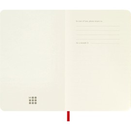 Moleskine Classic Plain Paper Notebook, Soft Cover and Elastic Closure Journal, Scarlet Red, Pocket Size, 9 x 14 cm, A6, 192 Pages