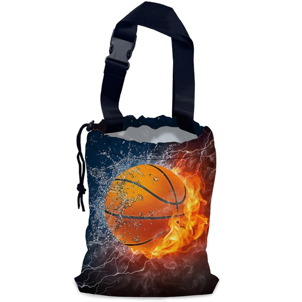 NHNXHWIA Basketball Car Trash Bag,Fire Ball Hanging Drawstring Car Garbage