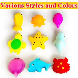 6 Pcs Ocean Sea Animals Mochi Squishy Toys, Kawaii Squishies Small Mochi Squishy Toys for Kids Party Favors, Marine Life Fidget Toys Bulk for Kids Prizes, Goodie Bag Stuffers, Squeeze Toys