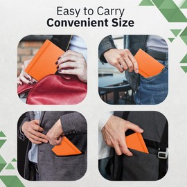 Simply Genius A6 Pocket Size Mini Notebooks with Hardcover - Ruled Small Journal Set for School, Home & Office - 124 Pages (3.7" x 5.7") with Inner Pocket (Orange, 3 Pack)