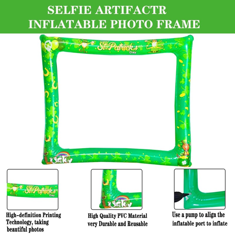 LMSHOWOWO St. Patrick's Day Inflatable Photo Booth Frame, with 35