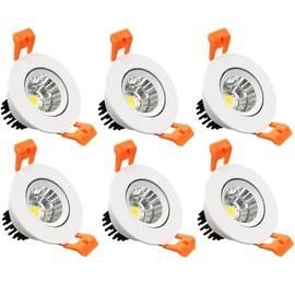 inShareplus 2 Inch LED Downlight, 3W Recessed Lighting COB Dimmable, 4000K Natural White, CRI80, LED Ceiling Lights with LED Driver, 6 Pack