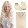 COOKAYU Blonde Hair Extensions for Women Real Human Hair Clip