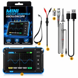Mini Handheld Digital Oscilloscope for Electronics Testing – 2.8-Inch Display with Auto Adjustment for Repair & Learning