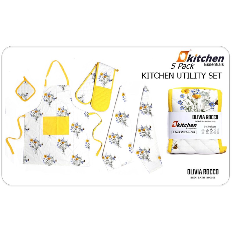 Olivia Rocco Kitchen Sets Apron Double Oven Gloves Towel Set