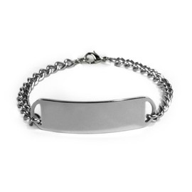 IdTagsonline DNR Medical ID Alert Bracelet with Embossed emblem from stainless steel. D-Style, premium series.
