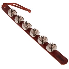 Nohma 6-Bell Leather Strap - Arctic Sleigh Bells Door Hanger for Dog Training & Puppy Behavior - Amish Handmade Quality (Chestnut - Sliver Bells)
