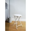 Harbour Housewares Round Compact Folding Stool Seat - White -