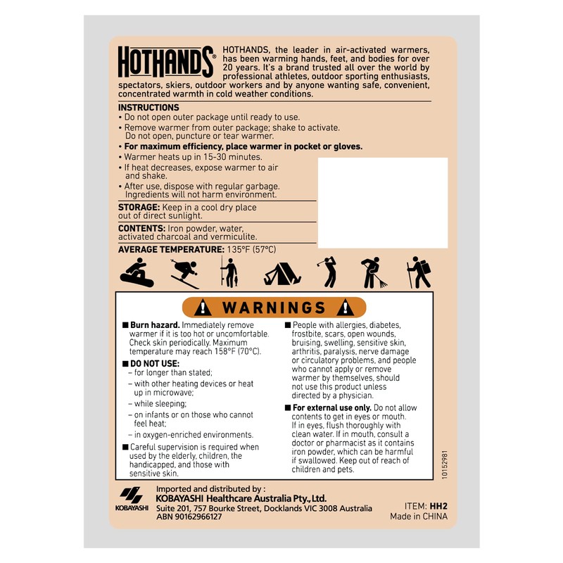 HotHands Hand Warmers Pair Value Pack Air Activated Warmers Up
