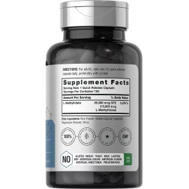 Horbäach L Methylfolate 15000 mcg | 120 Capsules | 15mg L Methyl Folate | by Horbaach