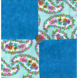Various Manufacturers Colorful Flower Paisley Blue Solid 100% Cotton Fabric Quilt Square Blocks EU