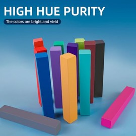 Set de 12 Gises Soft Pastels Profesionales, Pasteles Suaves de Perfil Cuadrado para Dibujo y Bocetos, Kit de Arte con Colores Vibrantes de Alta Pigmen
