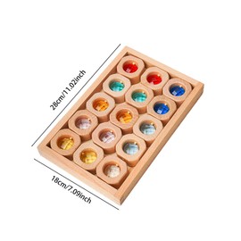 Perfeclan Wooden Building Blocks Set for Kids Rainbow Block Cubes Blocks Set Smooth Appearance Learn Color Stacking Game for Christmas