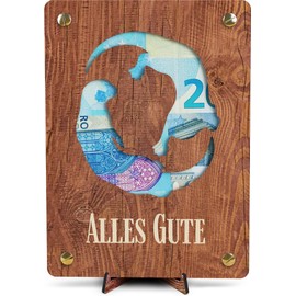 Otter Geschenk - XL Geldgeschenk aus Holz inkl. Ständer | Otter - Otter Love, Otter Geschenke, Otter Liebeskarte, Geschenk für Partner