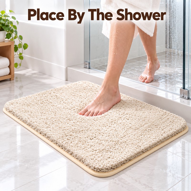 50cm x 80cm Water Absorbent Non-Slip Bathroom Mat – Thick
