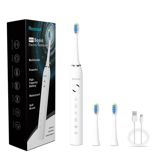 Electric Toothbrush for Adults, 20000 vibrations per minute, 5 cleaning