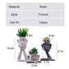 Kelendle 3 Pack Indoor Outdoor Heads Planter Resin Succulent Planter