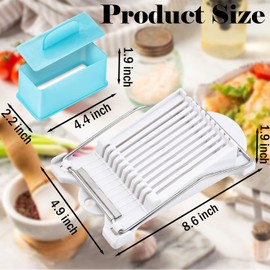 Spam Musubi Mold and Slicer Kit - Onigiri Maker, Egg Cutter for Boiled Eggs, Cheese, Strawberry, Apple, Luncheon Meat, Hot Dog Slicer - White