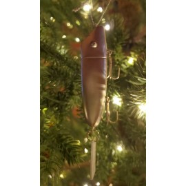 Fishing Lure w hooks Metal Holiday Christmas Ornament beautiful detail